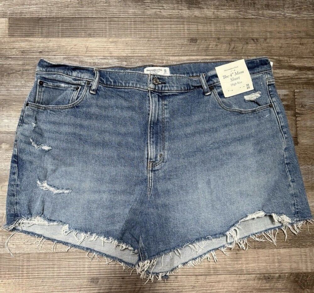 Abercrombie & Fitch The 4" Mom Short Denim Jean Shorts High Rise Size 35/20